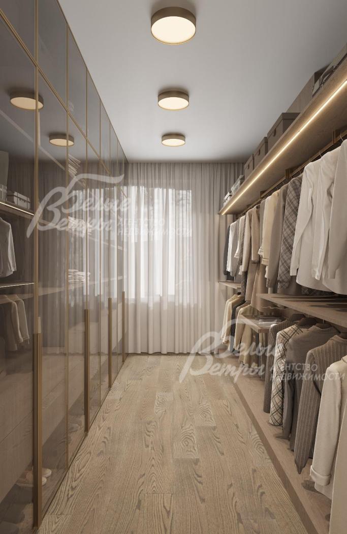 Визуализация гардеробной при мастер-спальне