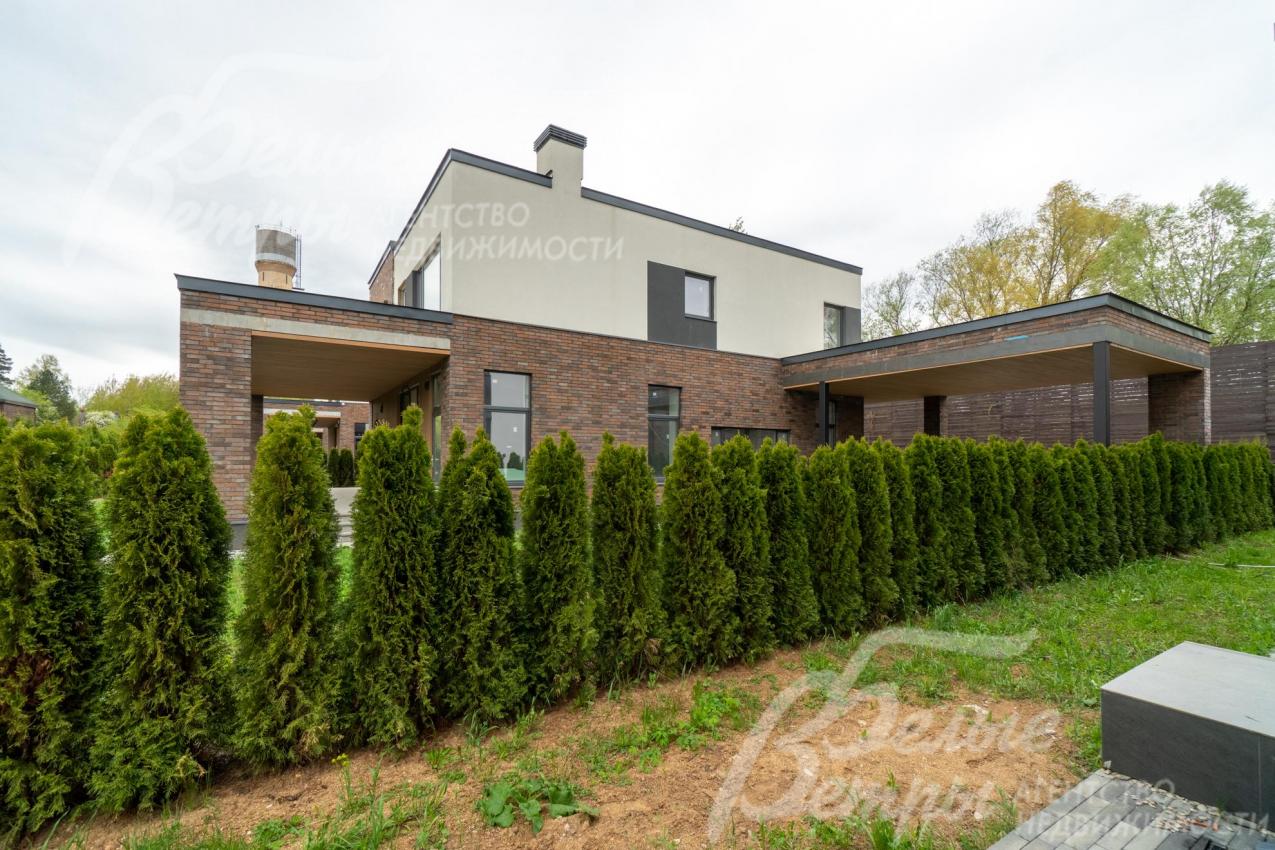 Высаженные на участке туи создают живую изгородь