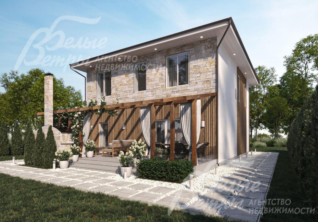 Визуализация проекта дома в новом строящемся коттеджном поселке Новой Москвы 