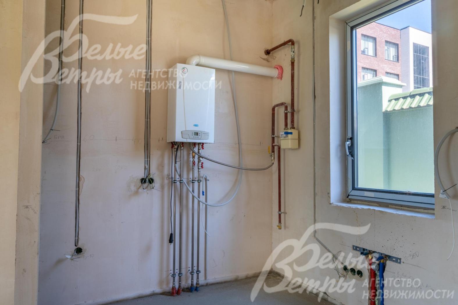 Установлен газовый котел.