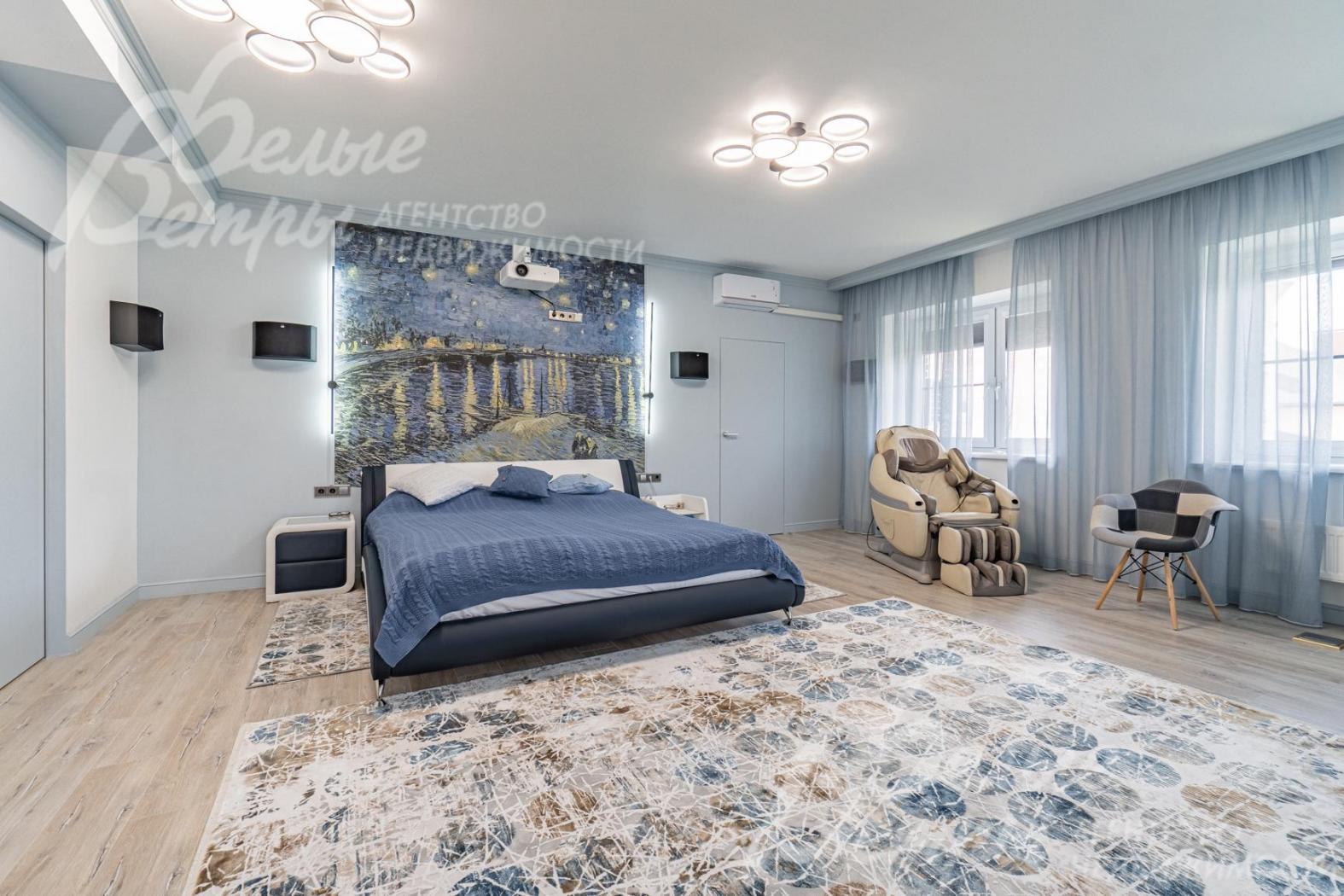 Мастер-спальня 34 кв.м с гардеробной и санузлом