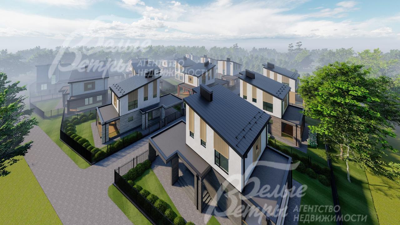 Коттеджный посёлок расположен в экологически благоприятной зоне с престижной локацией: вся городская инфраструктура - в пешей доступности (рендер)