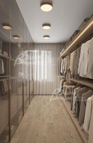 Визуализация гардеробной при мастер-спальне